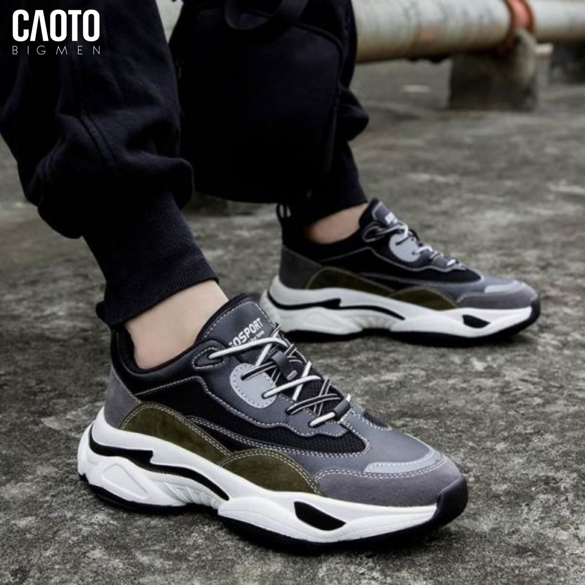  Giày Thể Thao Nam Big Size SO-Sport Black – Sneaker Chunky, Size 45–48 