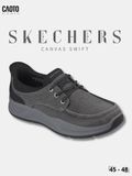  Giày Sneaker Nam Big Size Skechers Canvas Swift Fit Low Black Êm Chân Size 45 - 48 