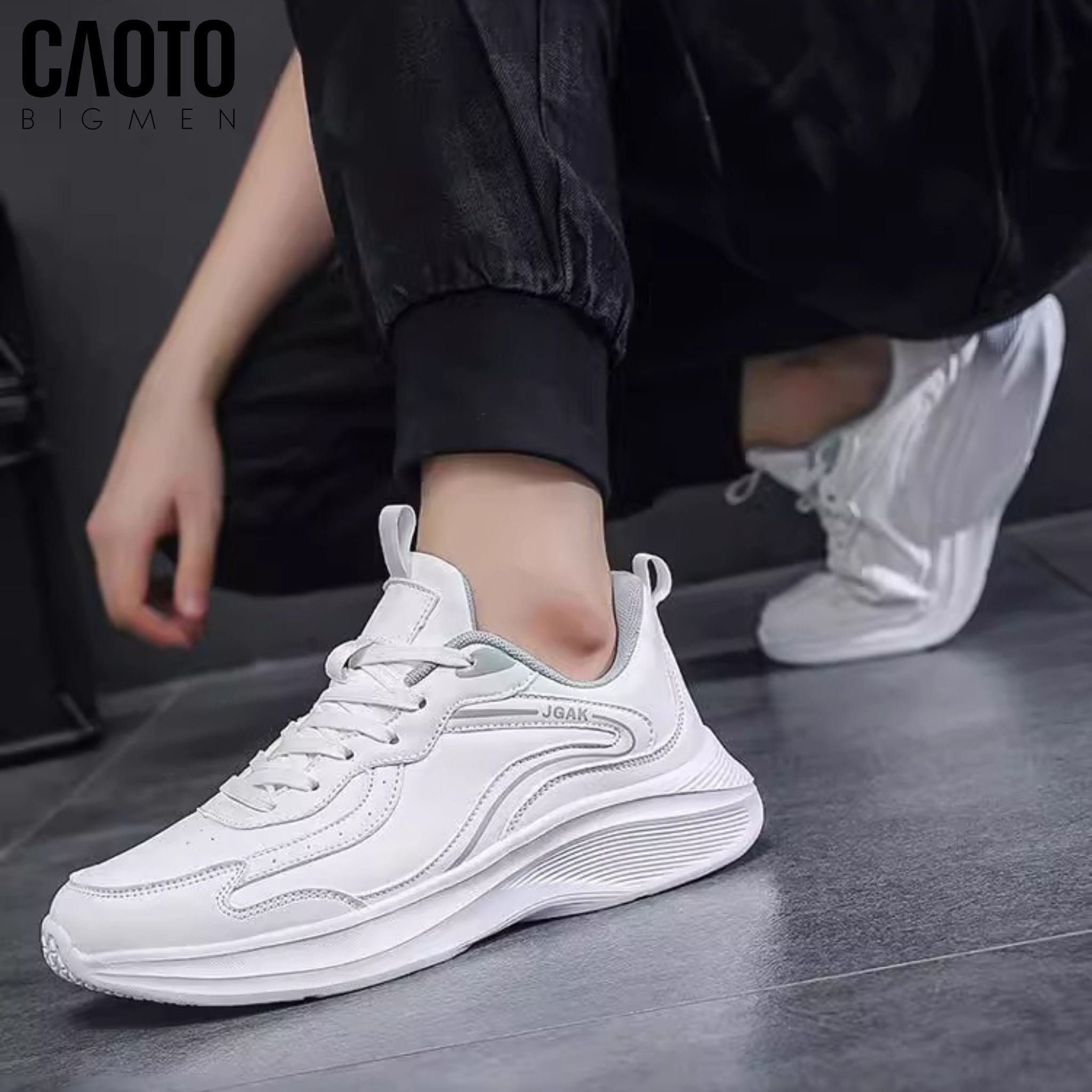  Giày Sneaker Nam Big Size JGAK White Form rộng êm chân Size 45-50 