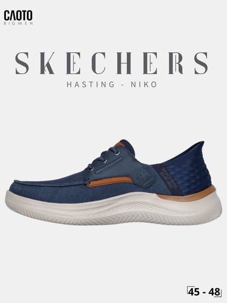  Giày Lười Nam Big Size Skechers Slip-ins Hasting Niko Navy Êm Chân Size 45 - 48 
