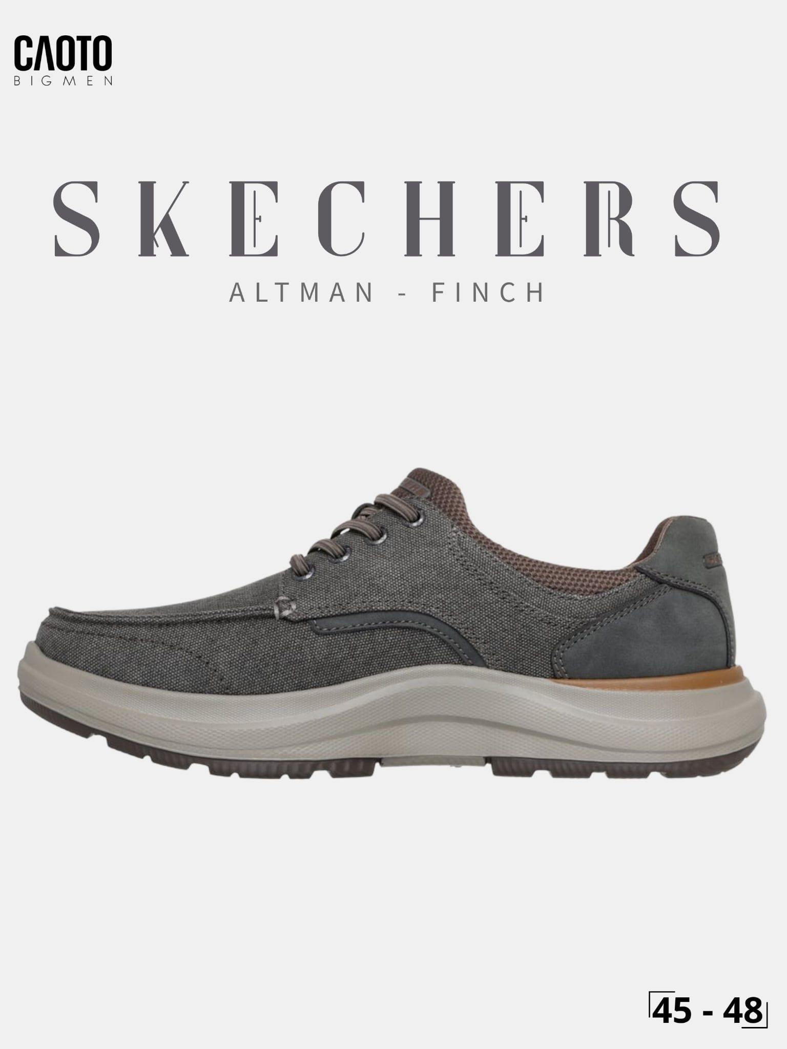  Giày Lười Nam Big Size Skechers Relaxed Fit Altman Finch Dark Taupe Êm Chân Size 45 - 48 