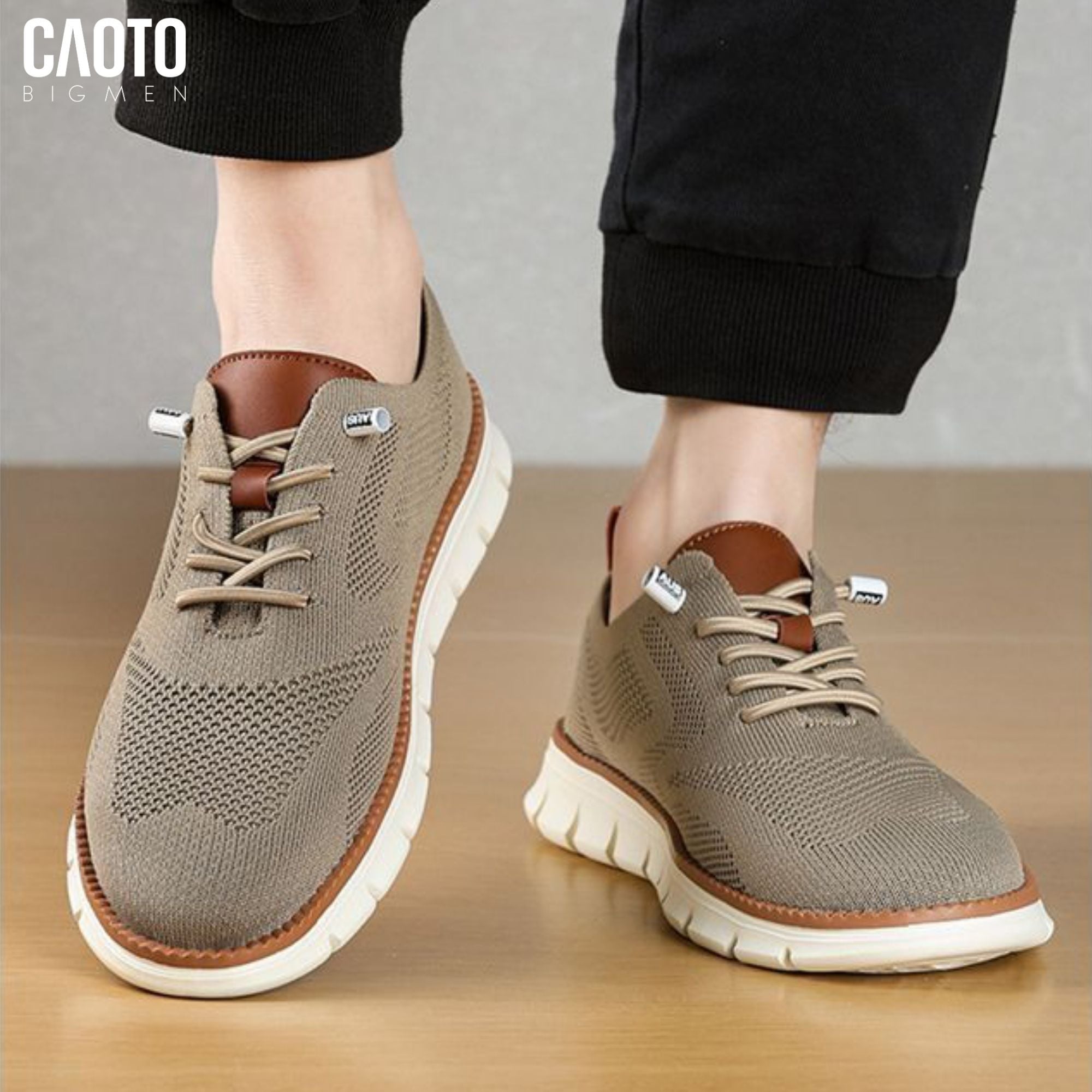  Giày Lười Nam Big Size Casual Flex Begie – Thoáng Khí, Nhẹ Êm, Size 47-50 