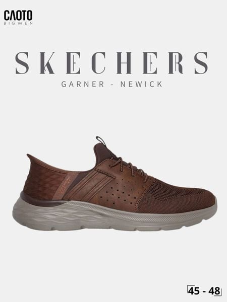  Giày Sneaker Nam Big Size Skechers Slip-ins Garner Newick Black Đen Size 45 - 48 