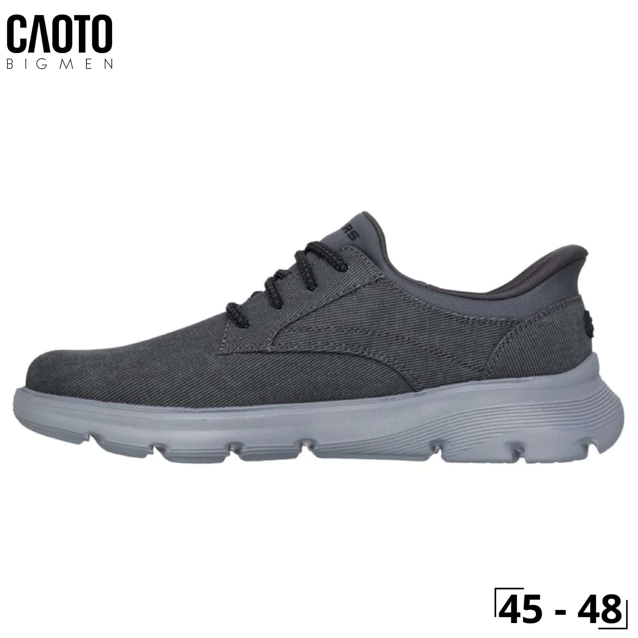  Giày Sneakers Nam Big Size Garza Thaddeus – Skechers Xám Đen Canvas Casual Size 45–50 