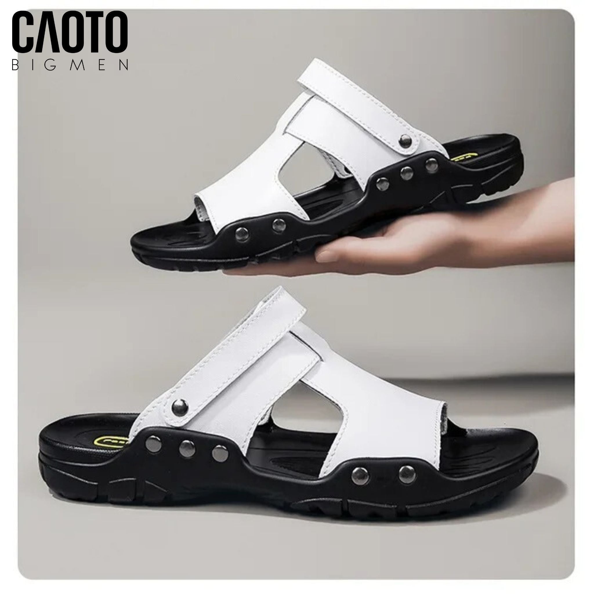  Giày Sandal Nam Big Size Strider White Đế Chống Trượt Bền Chắc Size 45-52 