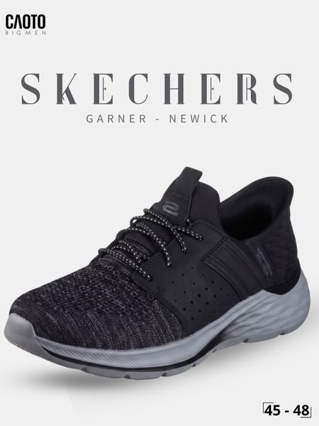 giày sneaker nam big size Skecher Garner Newick màu đen size 45 46 47 48