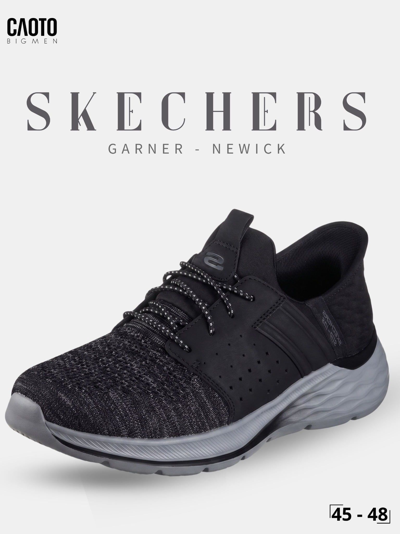  Giày Sneaker Nam Big Size Skecher Garner - Newick Canvas Casual Black Size 45–50 