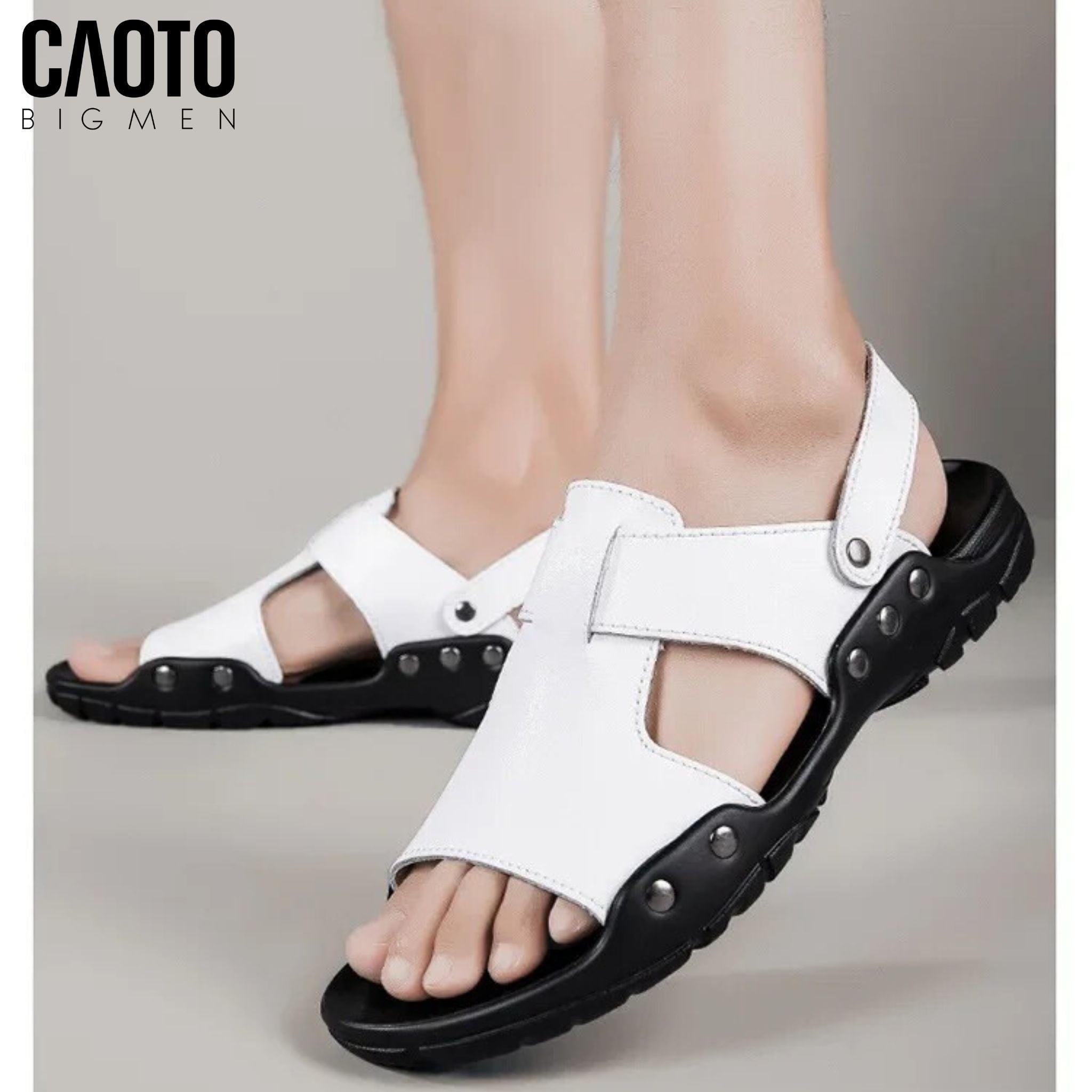  Giày Sandal Nam Big Size Strider White Đế Chống Trượt Bền Chắc Size 45-52 
