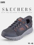  Giày Sneaker Nam Big Size Skecher Slip-ins Relaxed Fit Oak Canyon Canvas Casual Grey Size 45–50 