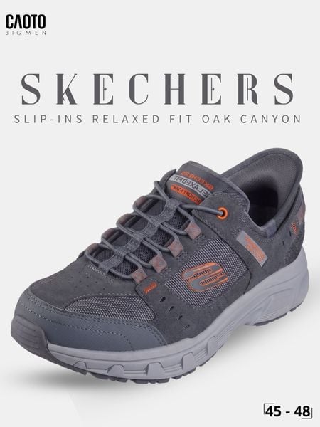 giày sneaker nam big size Skecher Oak Canyon xám giày nam size 45 46 47 48 50