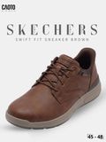  Giày Sneaker Nam Big Size Skecher Swift Fit Canvas Casual Brown Size 45–50 