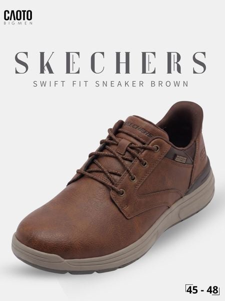 giày sneaker nam big size Skecher Swift Fit màu nâu size 45 46 47 48