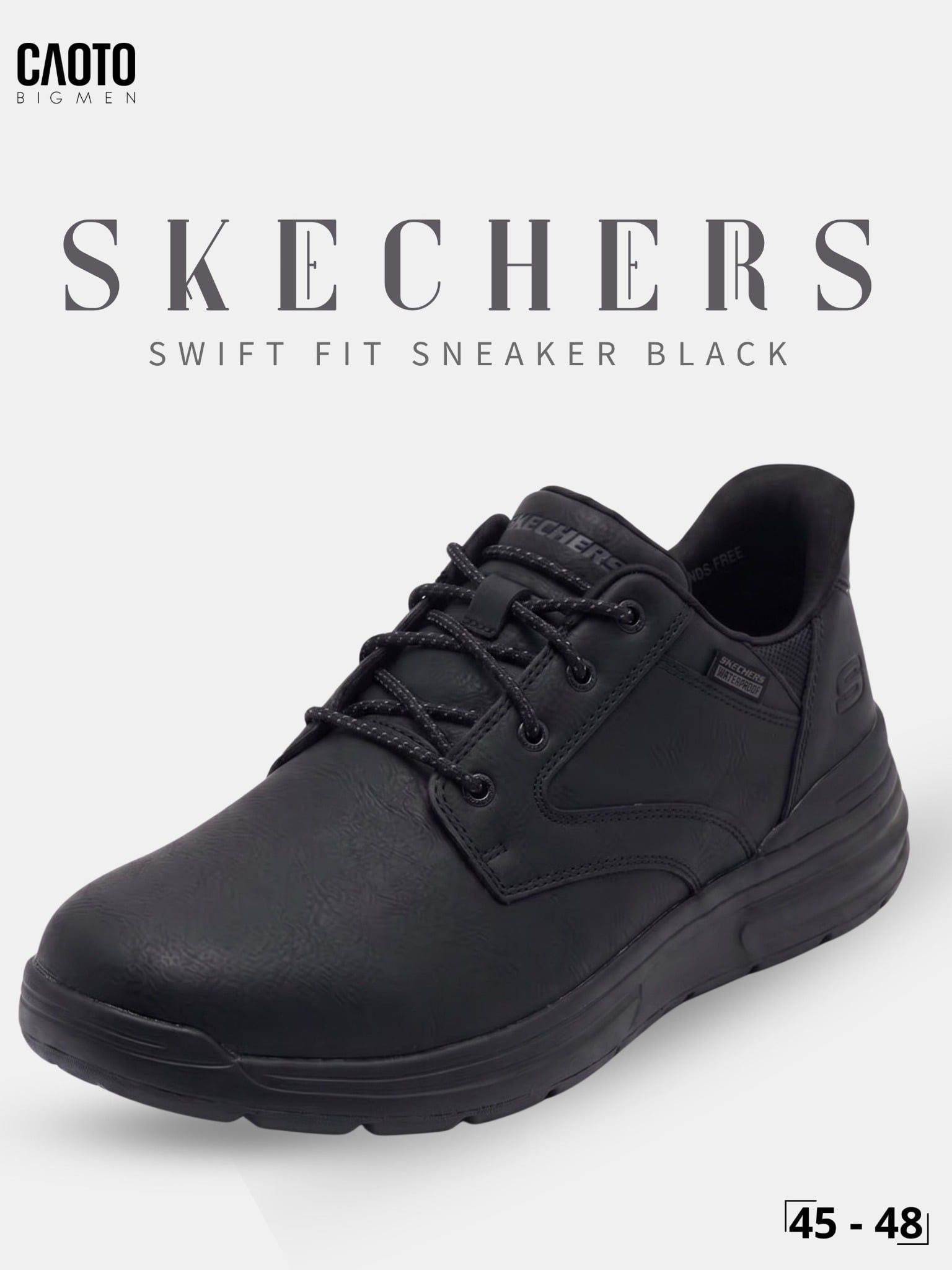  Giày Sneaker Nam Big Size Skecher Swift Fit Canvas Casual Black Size 45–50 
