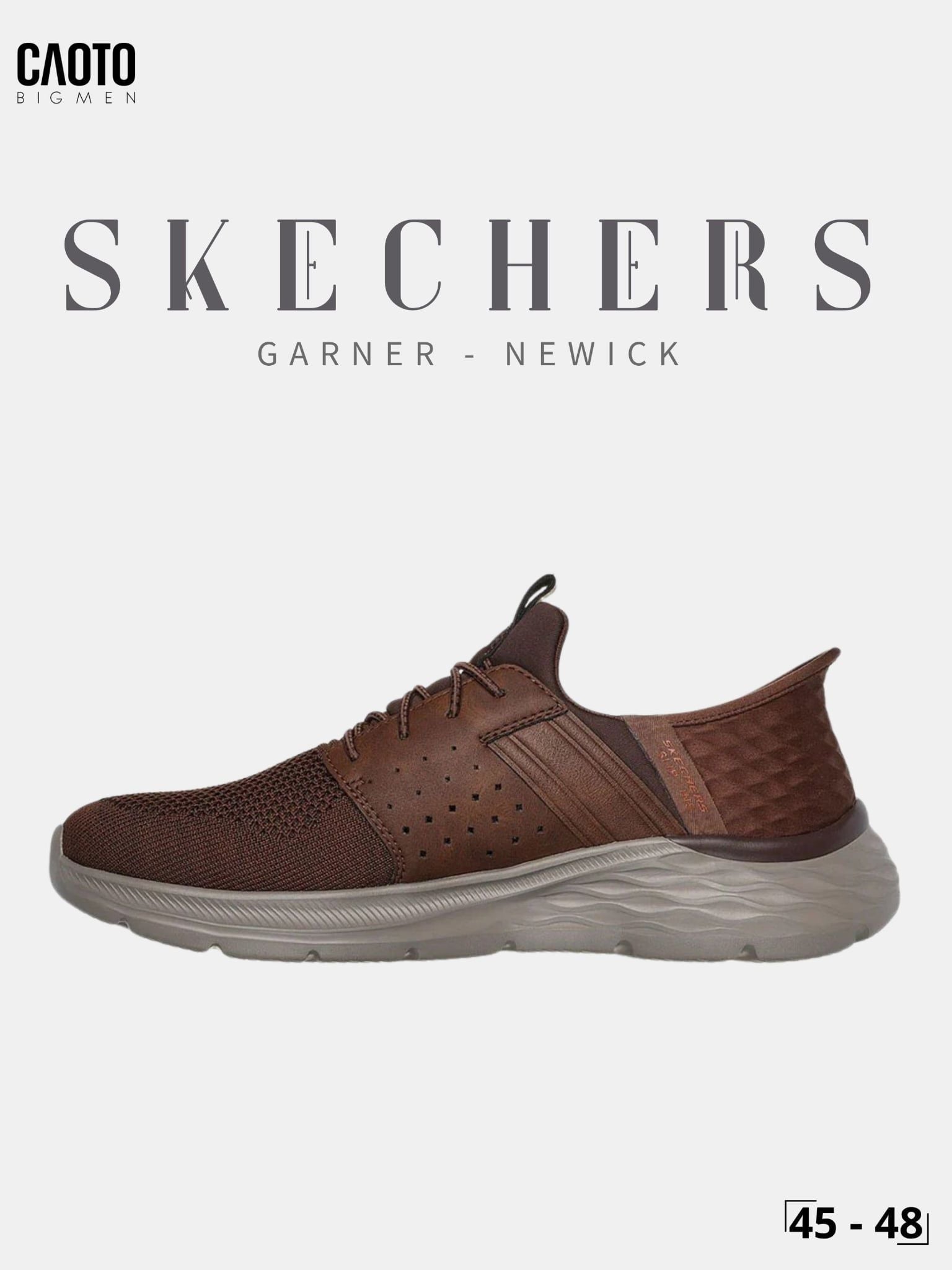  Giày Sneaker Nam Big Size Skechers Slip-ins Garner Newick Black Đen Size 45 - 48 