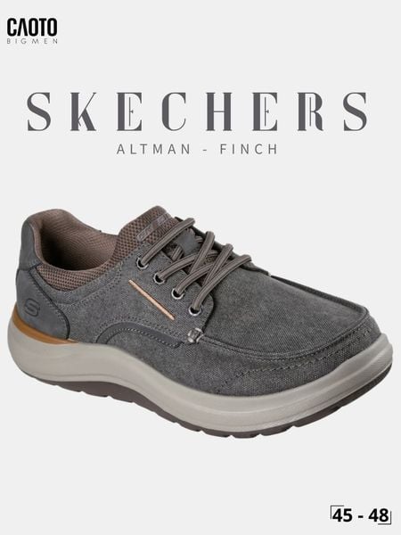  Giày Lười Nam Big Size Skechers Relaxed Fit Altman Finch Dark Taupe Êm Chân Size 45 - 48 
