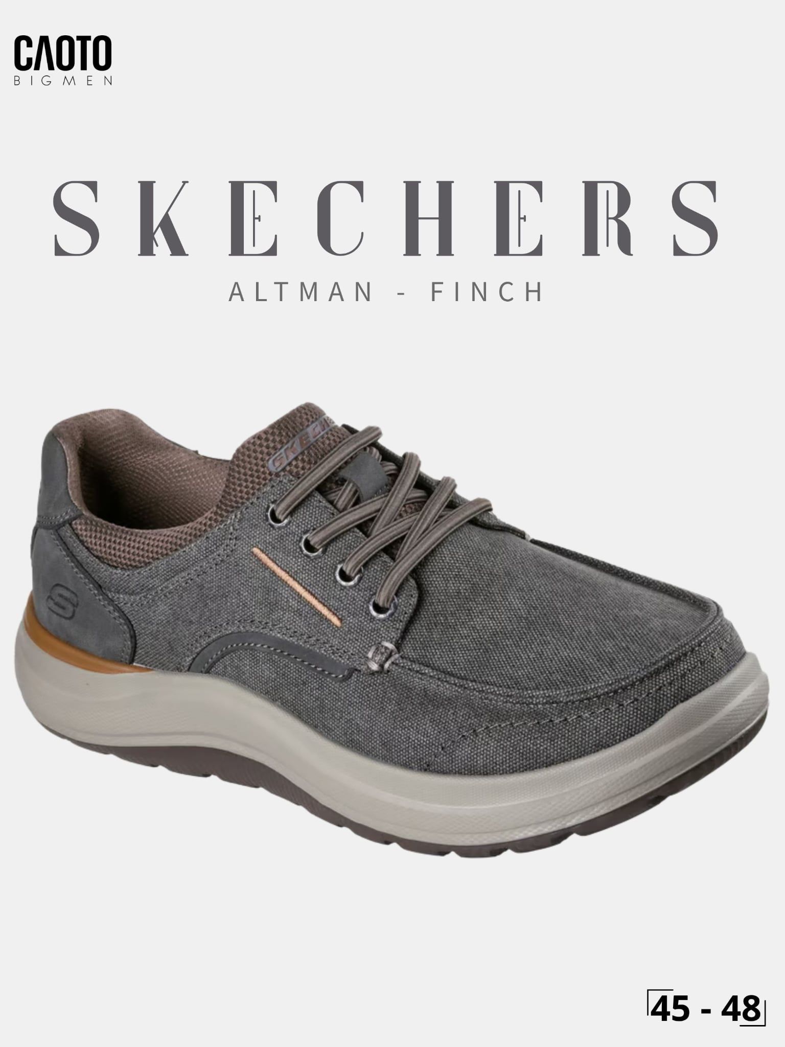  Giày Lười Nam Big Size Skechers Relaxed Fit Altman Finch Dark Taupe Êm Chân Size 45 - 48 