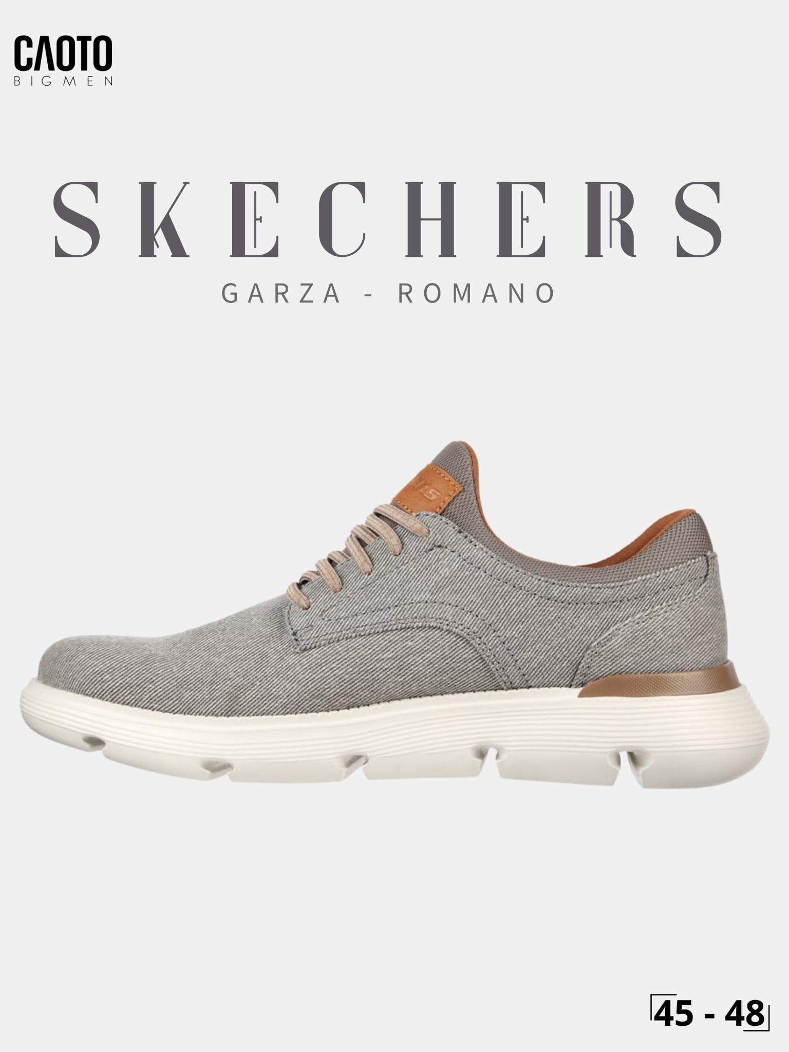 Giày Lười Nam Big Size Skechers Garza Romano Taupe Êm Chân Size 45 - 48 