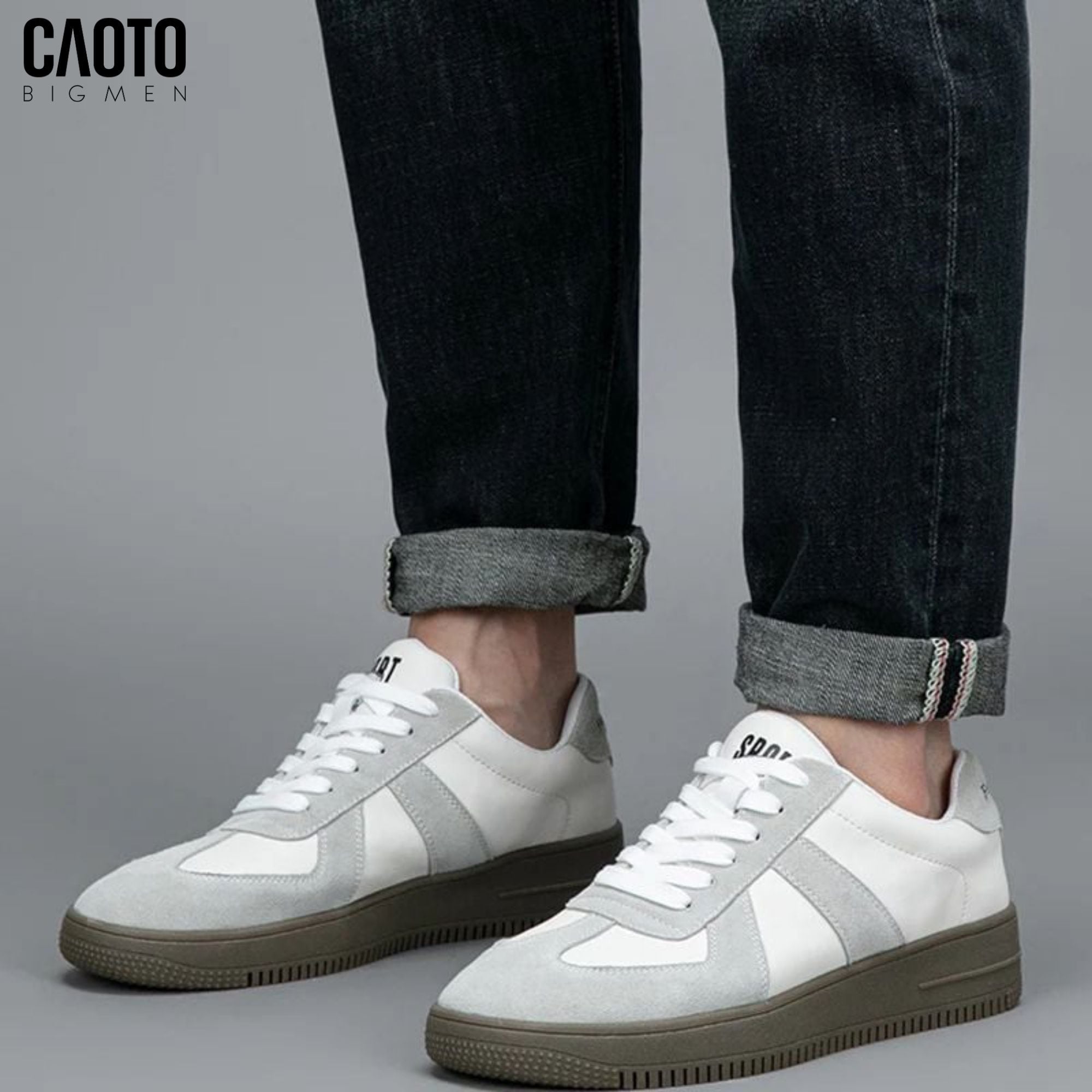  Giày Sneaker Nam Big Size Classic Fit White – Thoải Mái, Dễ Phối Đồ – Size 45–49 