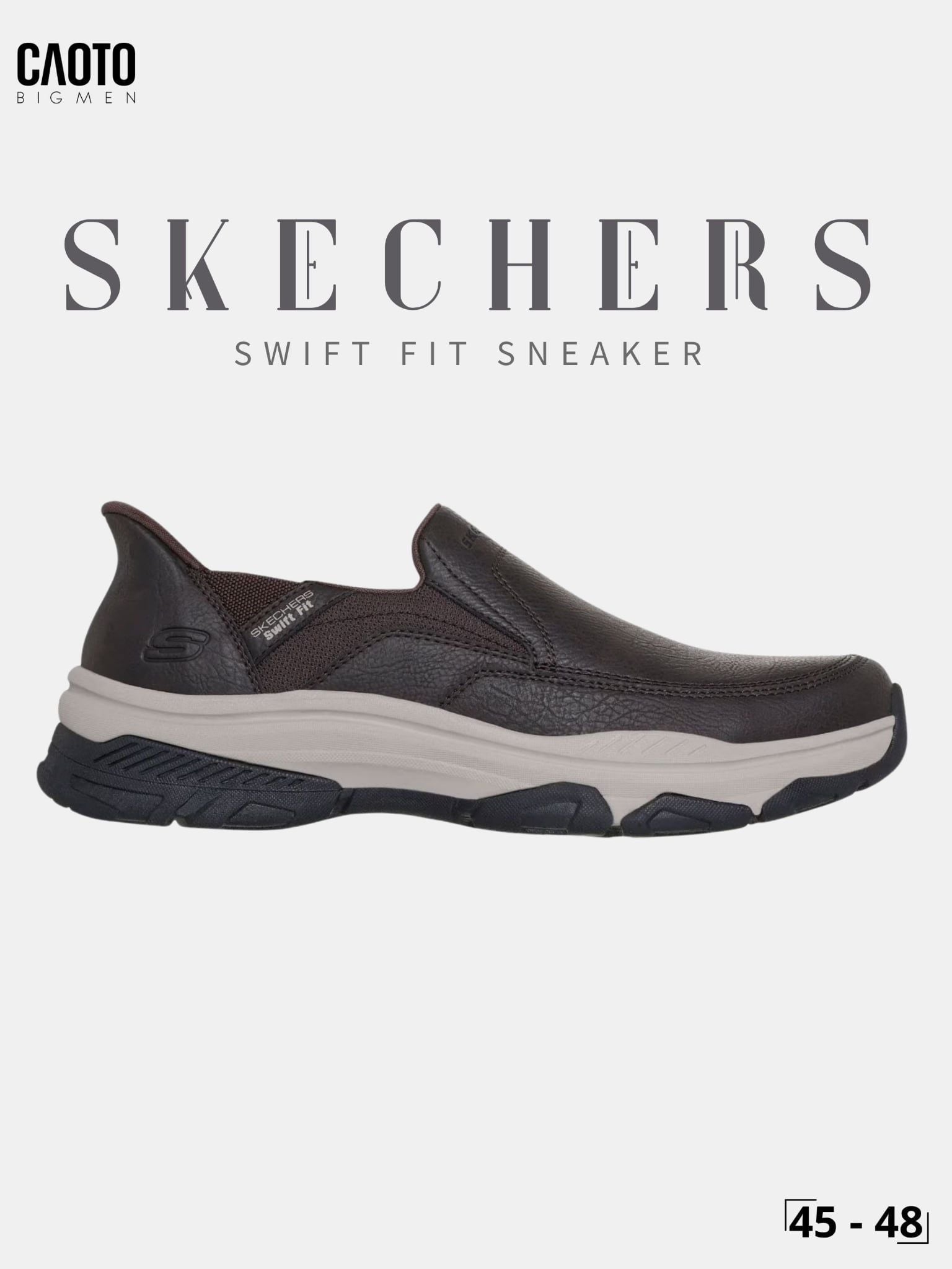 Giày Sneaker Nam Big Size Skechers Hands Free Swift Fit Không Cần Cột Dây Êm Chân Size 45 - 48 