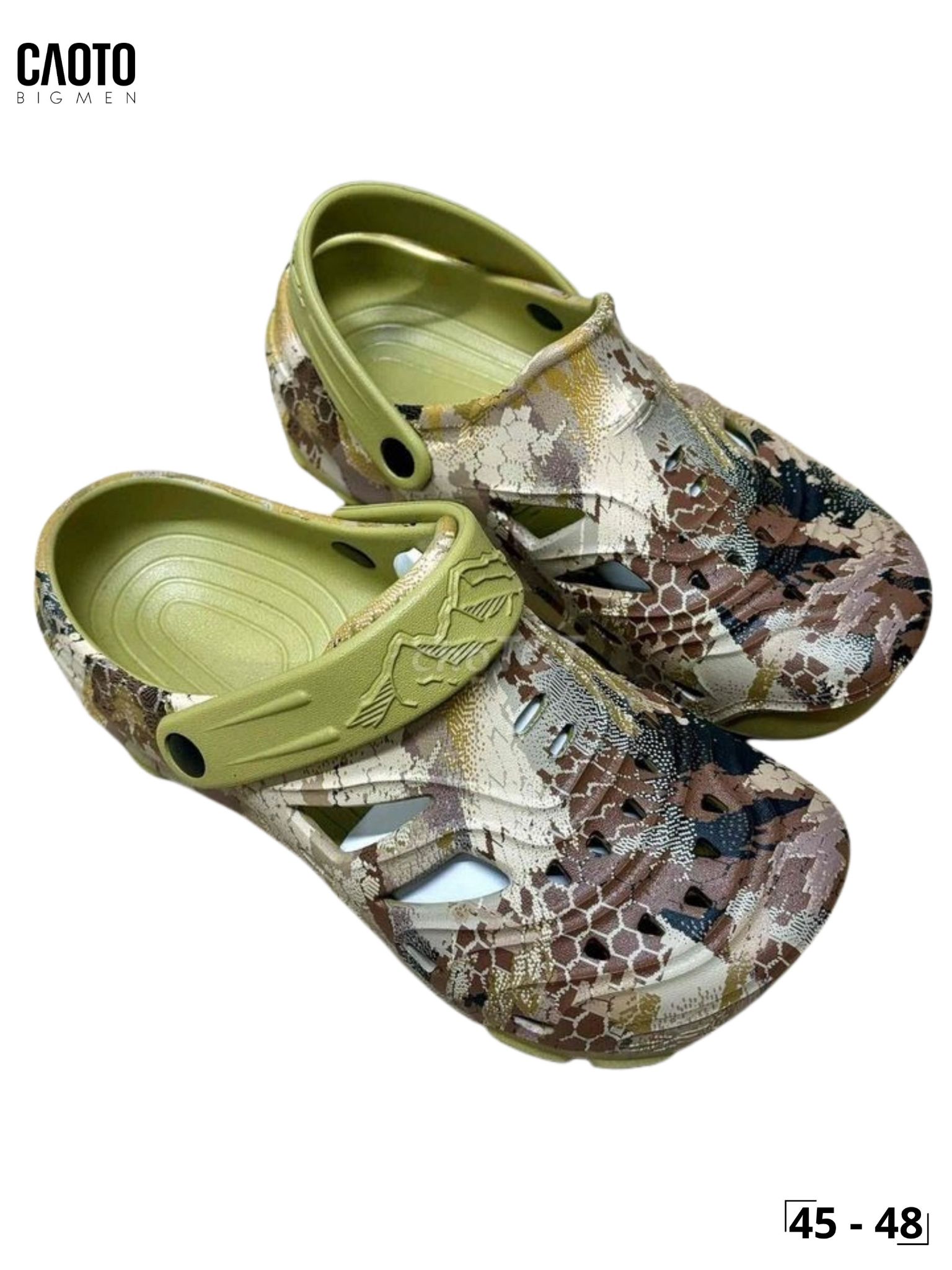  Dép Nam Big Size  – Crocs Cây Cỏ Rằn Ri Size 45–50 