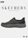  Giày Sneaker Nam Big Size Skechers Canvas Swift Fit Low Black Êm Chân Size 45 - 48 