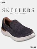  Giày Lười Nam Big Size Skechers Relaxed Fit Hasting Marco Gray Black Êm Chân Size 45 - 50 