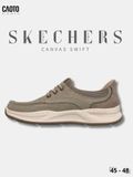  Giày Sneaker Nam Big Size Skechers Canvas Swift Fit Low Taupe Nâu Xám Êm Chân Size 45 - 48 