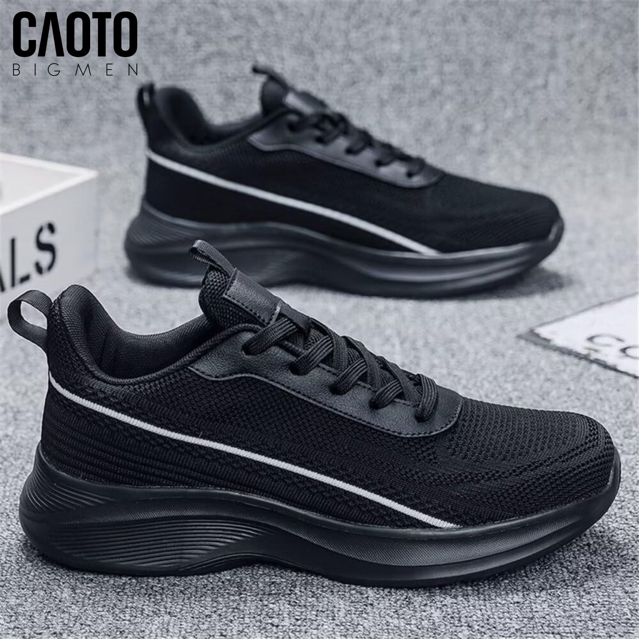  Giày Sneaker Nam Big Size Monarch Black Đệm Chắc Chắn Ổn Định Size 45-50 