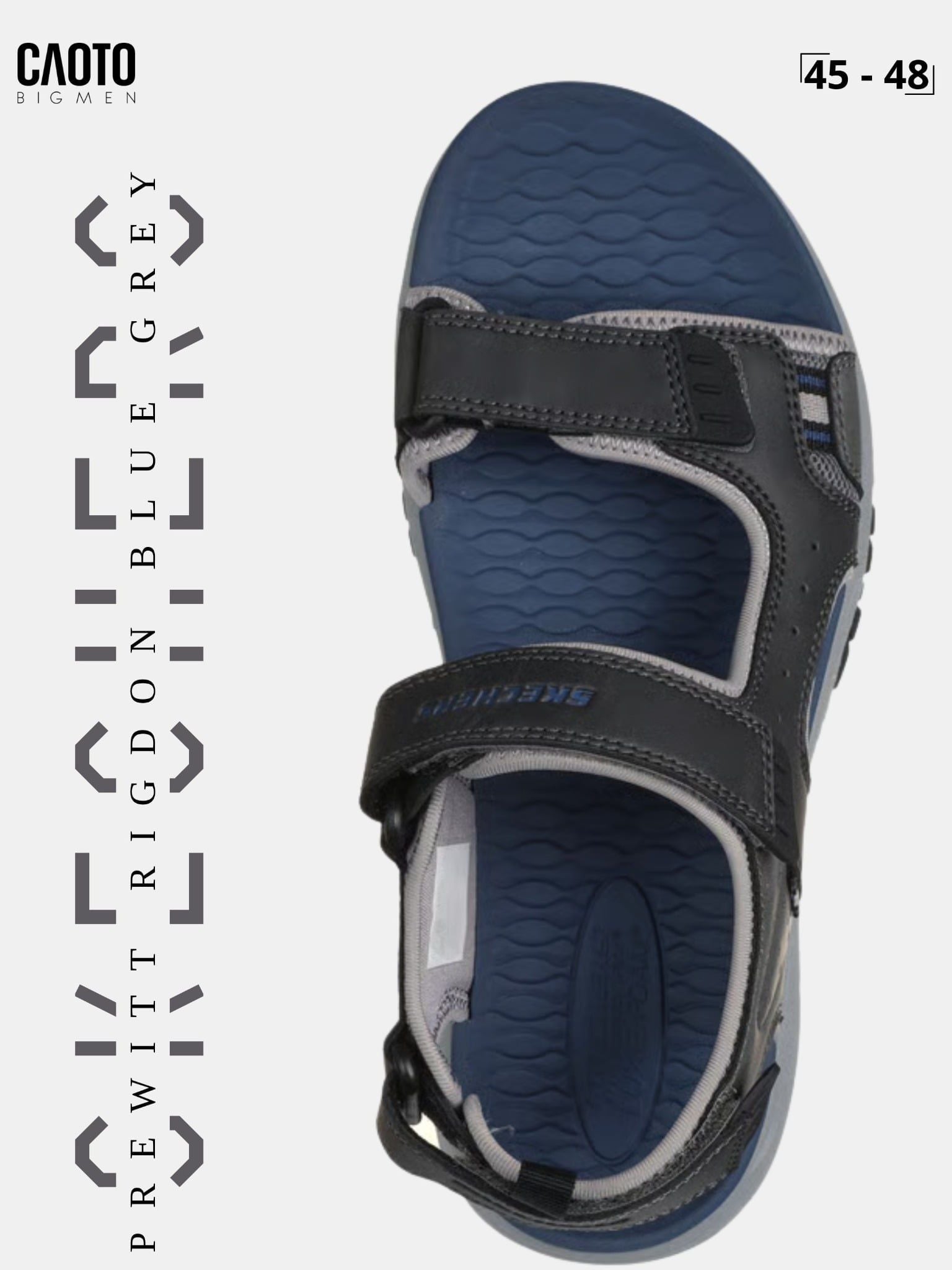  Giày Sandal Nam Big Size Skecher Prewitt Rigdon Blue Grey Êm Ái Thoải Mái Size 45 - 48 