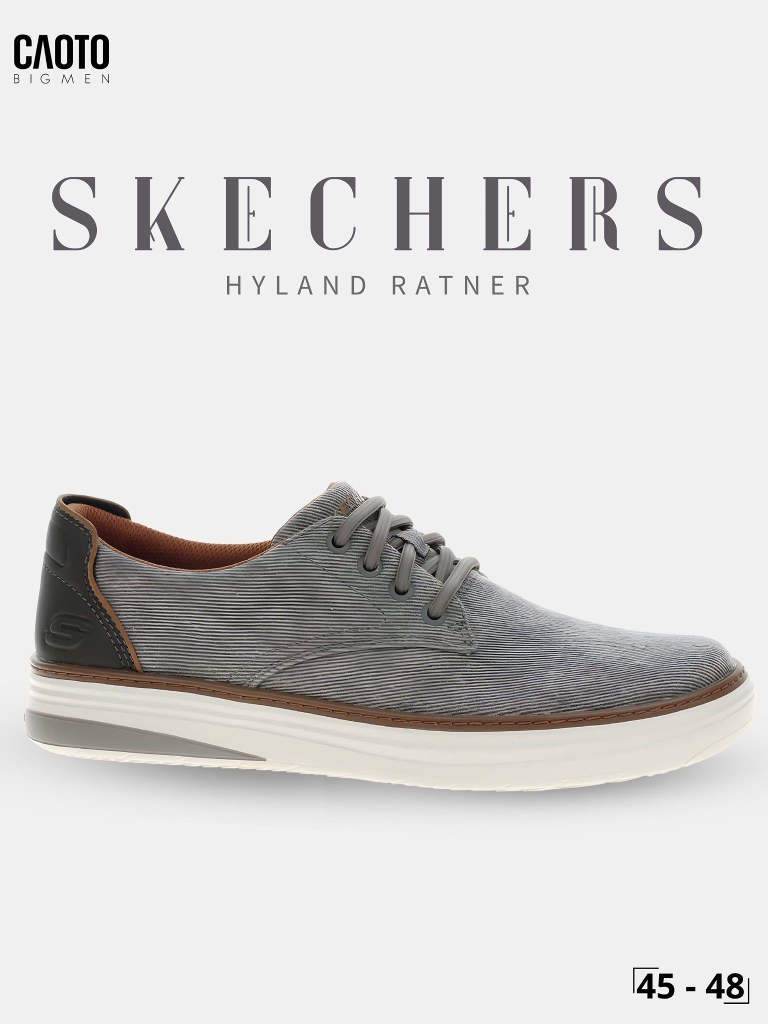  Giày Sneakers Nam Big Size Hyland Ratner – Skechers Taupe Canvas Casual Size 45–50 