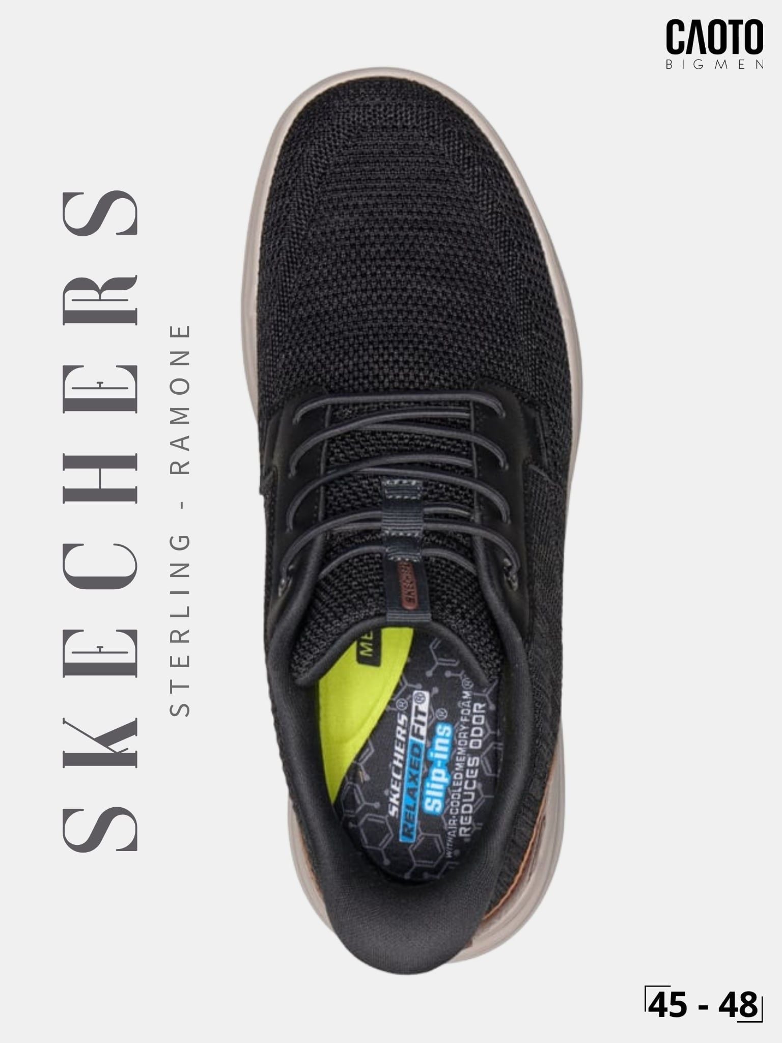  Giày Lười Nam Big Size Skechers Slip-ins Relaxed Fit Sterling Ramone Black Êm Chân Size 45 - 48 