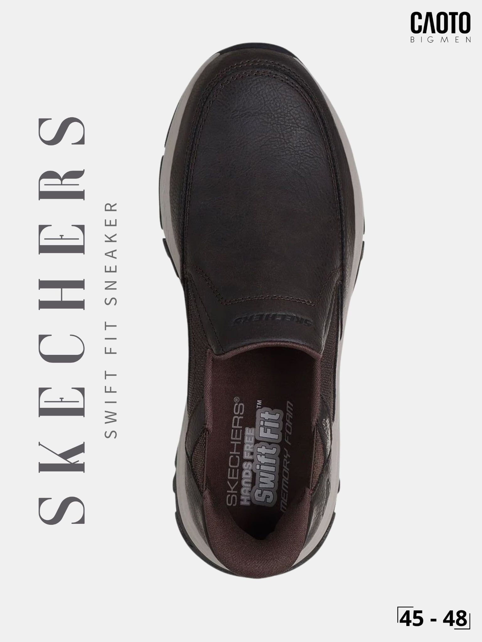  Giày Sneaker Nam Big Size Skechers Hands Free Swift Fit Không Cần Cột Dây Êm Chân Size 45 - 48 