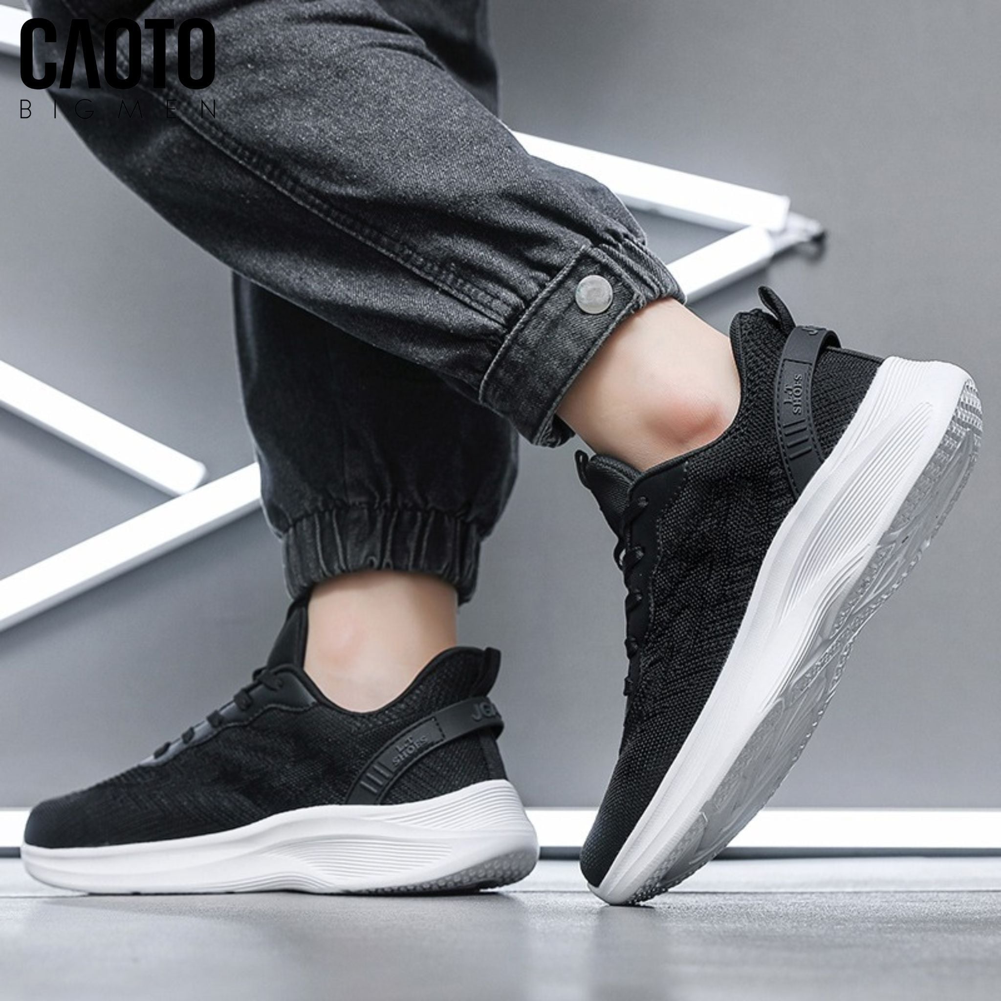  Giày Sneaker Nam Big Size Vertex Black Đế Êm Form Rộng Size 45-50 