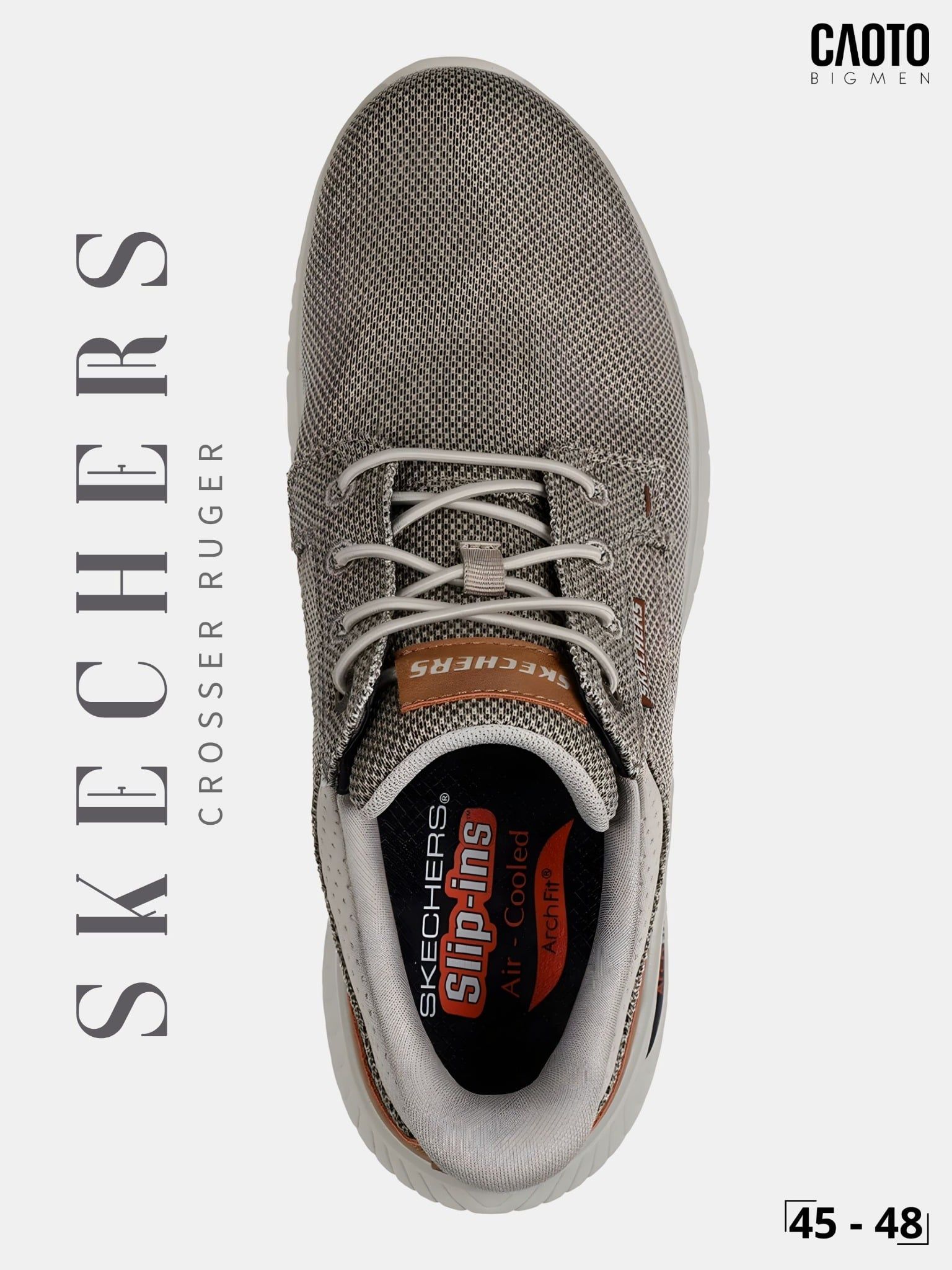  Giày Sneakers Nam Big Size Skechers Crosser Ruger – Canvas Casual Taupe Size 45–50 