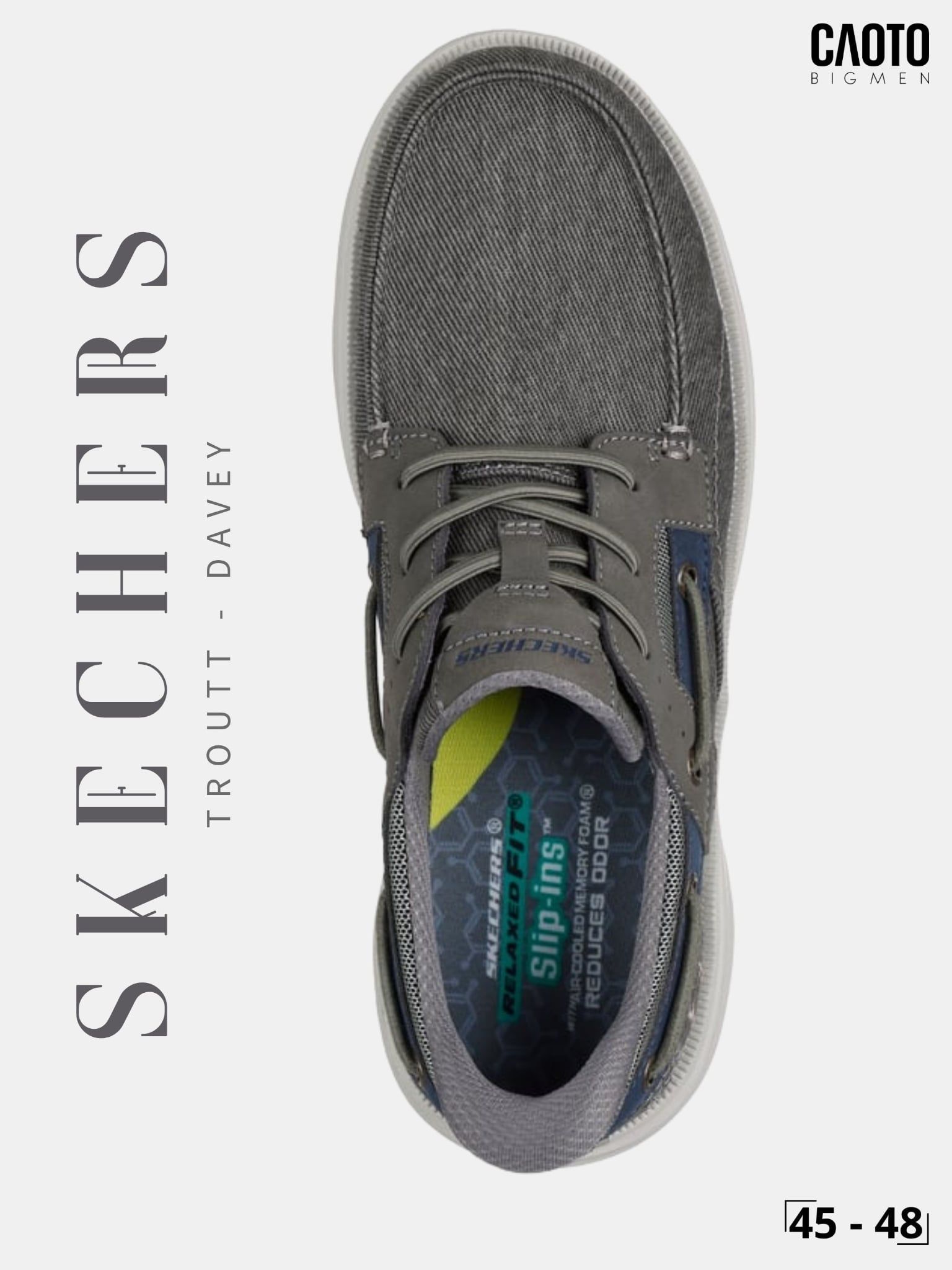  Giày Sneaker Lười Nam Big Size Skechers Slip-ins Troutt Davey Xỏ Nhanh Size 45 - 48 