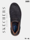  Giày Lười Nam Big Size Skechers Relaxed Fit Hasting Marco Gray Black Êm Chân Size 45 - 50 