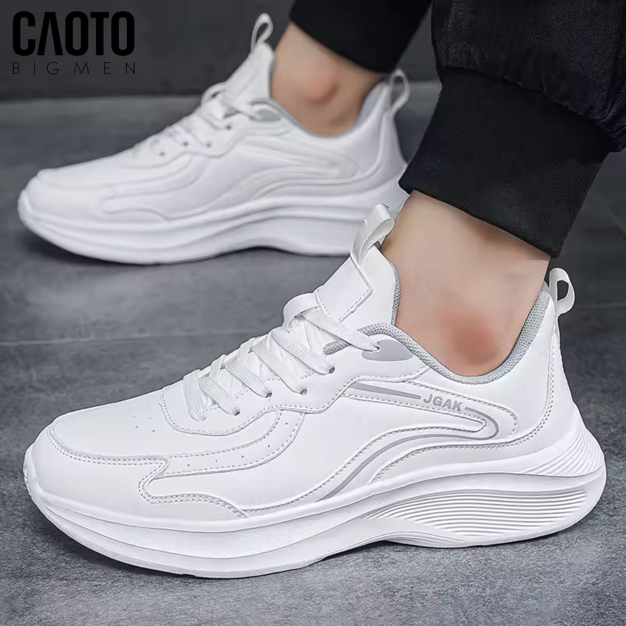  Giày Sneaker Nam Big Size JGAK White Form rộng êm chân Size 45-50 