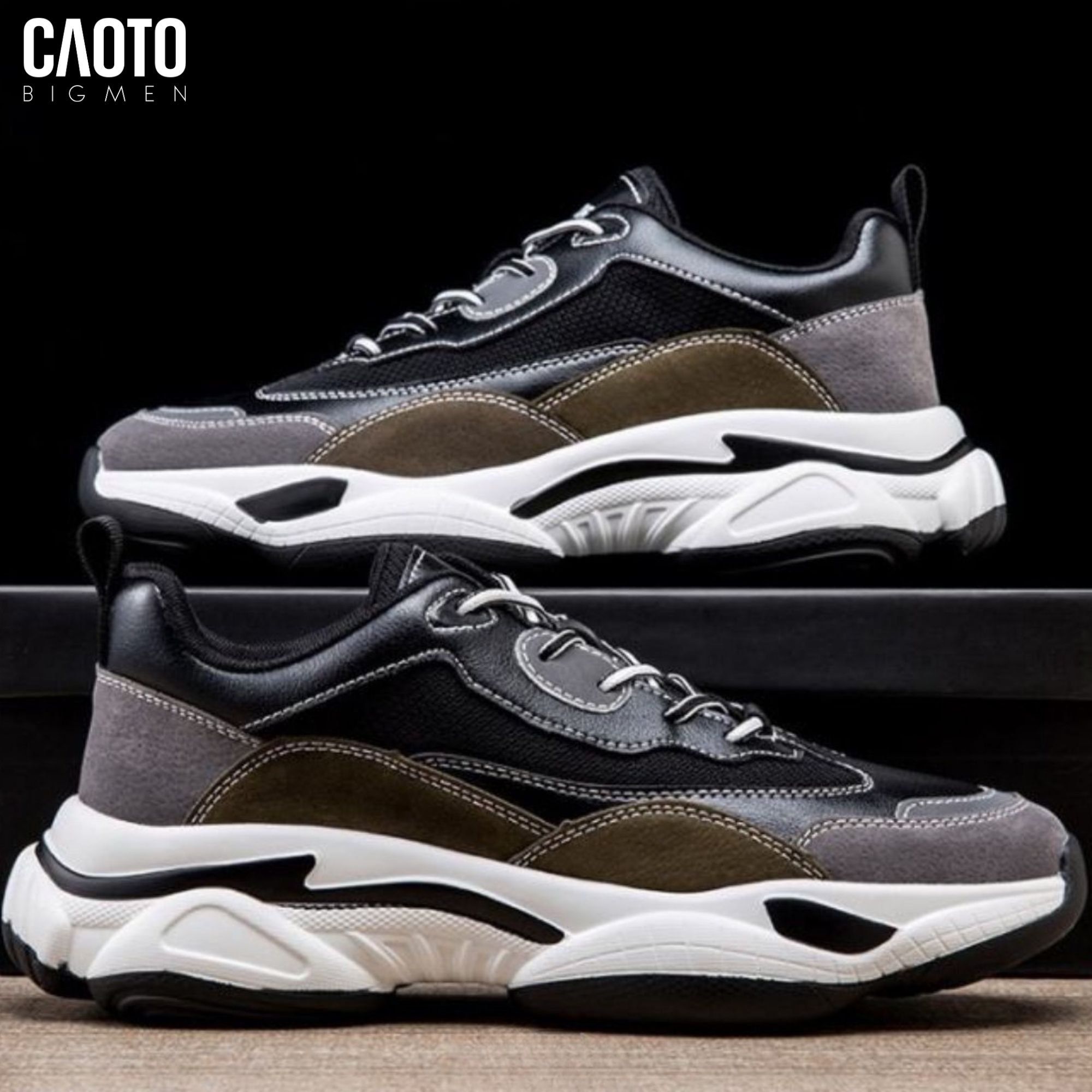  Giày Thể Thao Nam Big Size SO-Sport Black – Sneaker Chunky, Size 45–48 