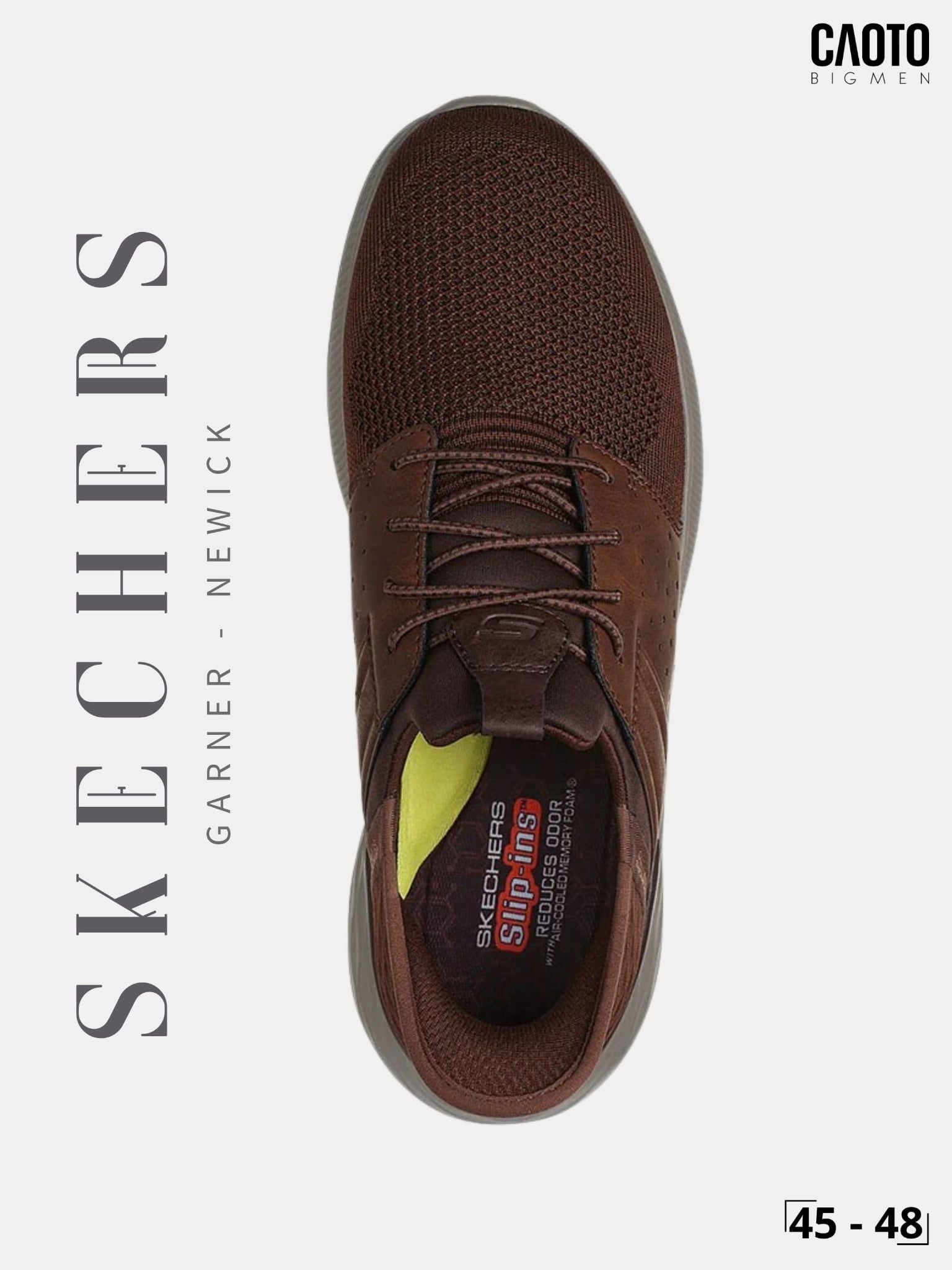  Giày Sneaker Nam Big Size Skechers Slip-ins Garner Newick Black Đen Size 45 - 48 