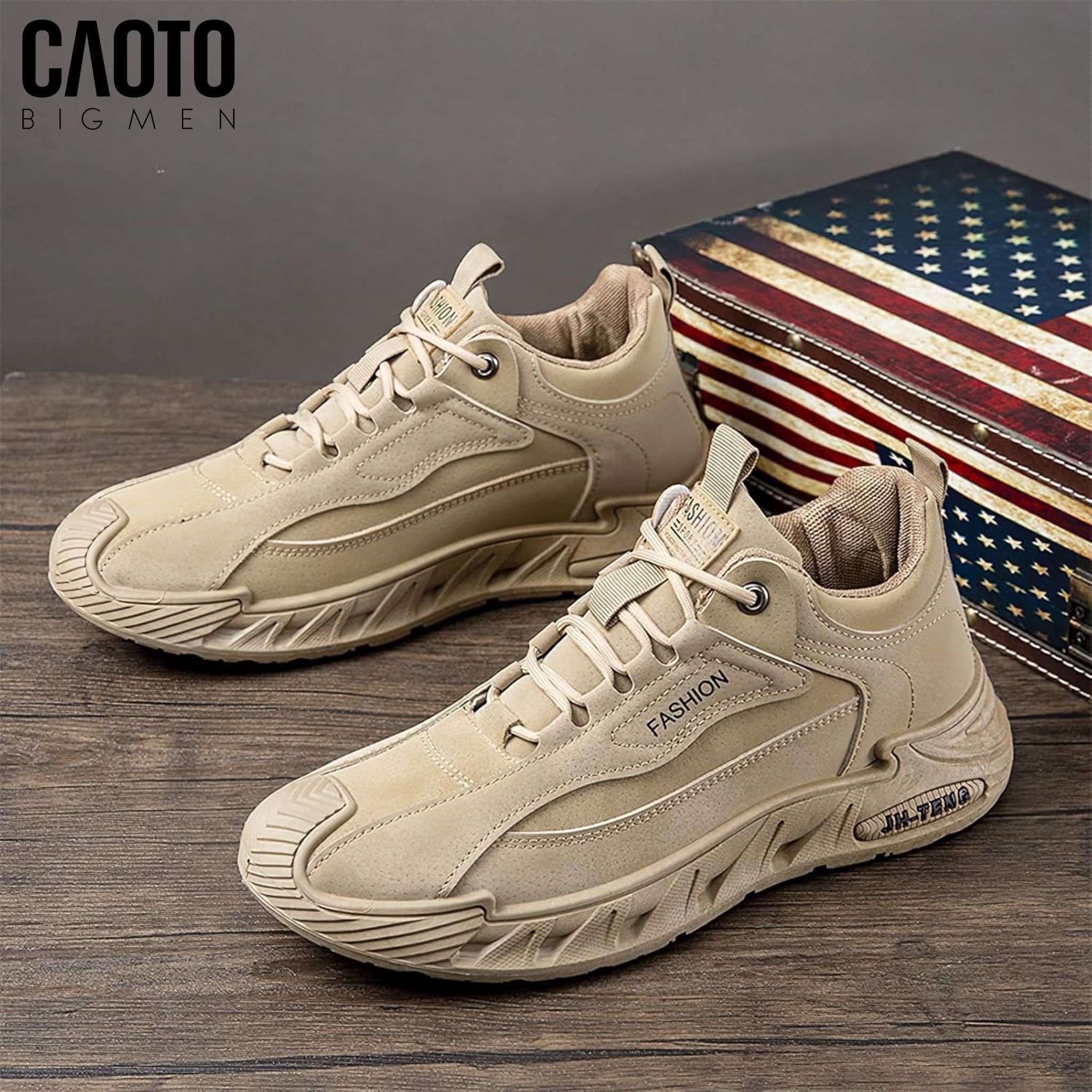  Giày Sneaker Nam Big Size Rogue Beige Đế Chunky Size 45-48 