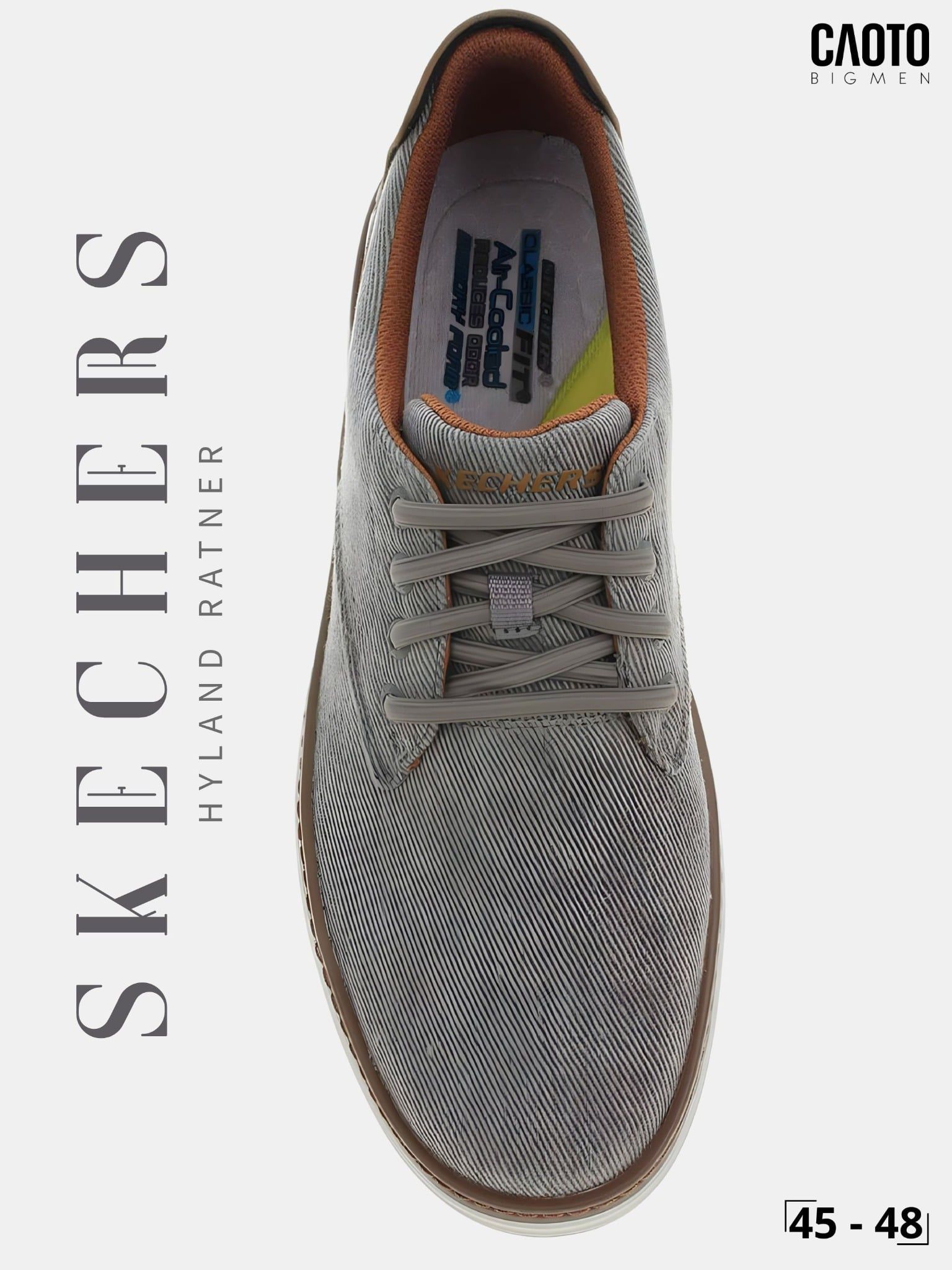  Giày Sneakers Nam Big Size Hyland Ratner – Skechers Taupe Canvas Casual Size 45–50 