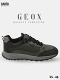  Giày Sneakers Nam Big Size Baskets - Terrestre Geox Dark Grey Thoáng Khí Size 45 - 48 