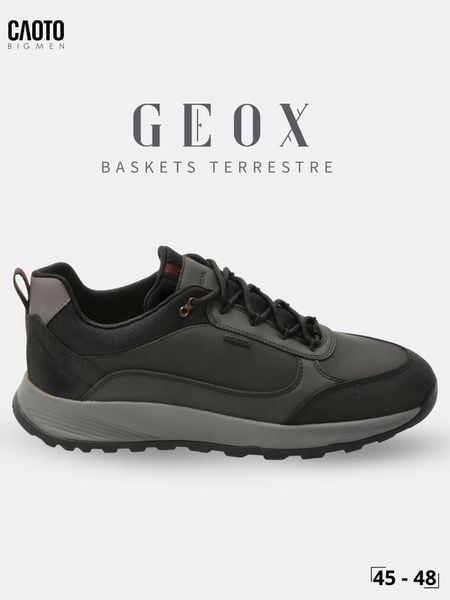  Giày Sneakers Nam Big Size Baskets - Terrestre Geox Dark Grey Thoáng Khí Size 45 - 48 