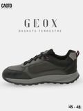  Giày Sneakers Nam Big Size Baskets - Terrestre Geox Dark Grey Thoáng Khí Size 45 - 48 