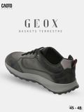  Giày Sneakers Nam Big Size Baskets - Terrestre Geox Dark Grey Thoáng Khí Size 45 - 48 