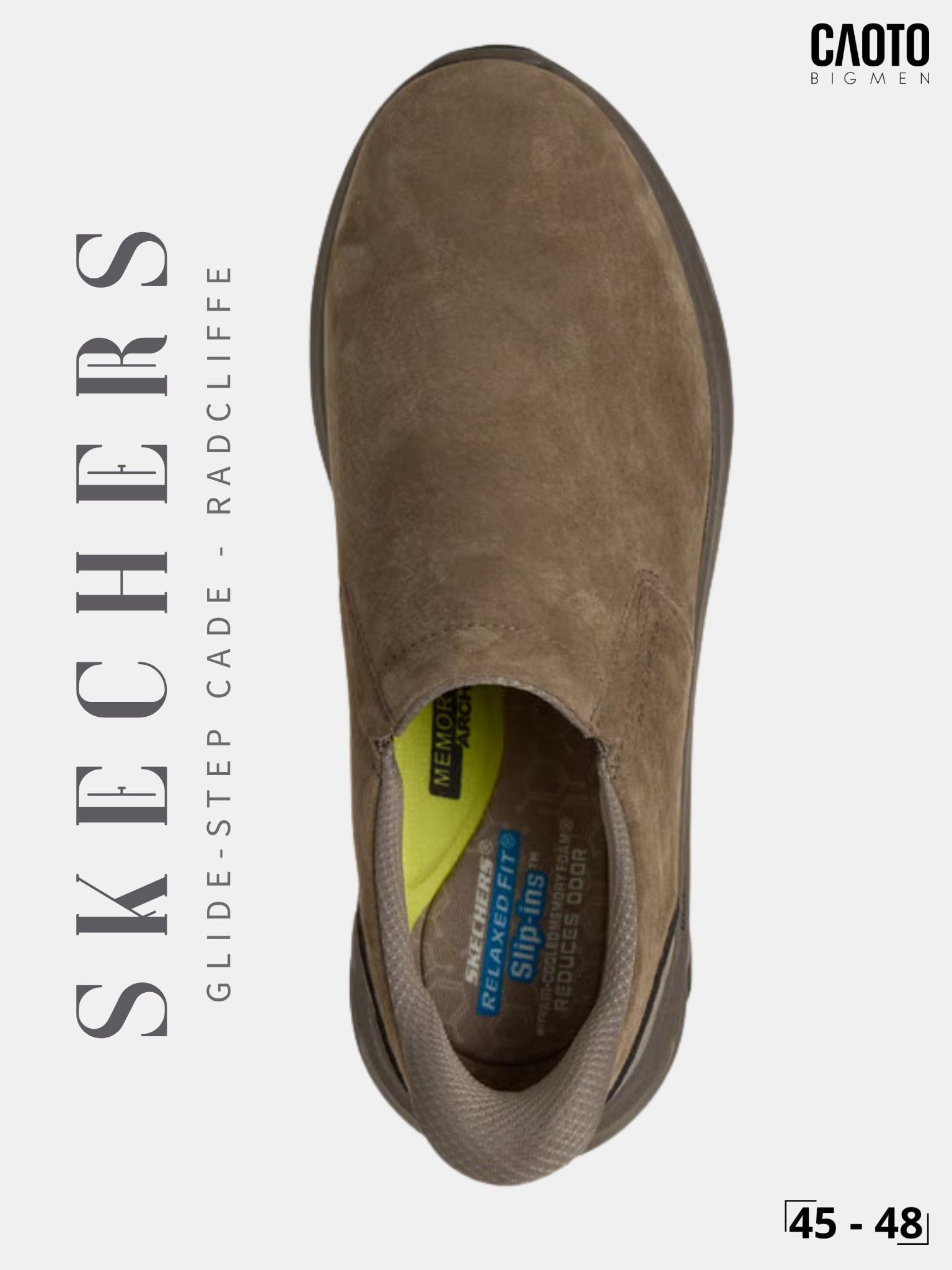  Giày Lười Nam Big Size Skechers Cade Radcliffe Nâu Taupe Size 45 - 48 