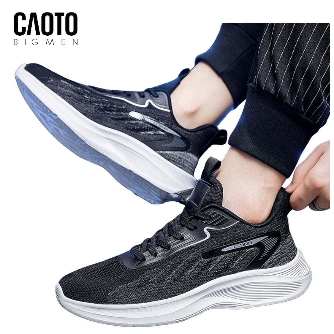  Giày Sneaker Nam Big Size Stratos Full Black Thoáng Khí Thể Thao Size 45–50 