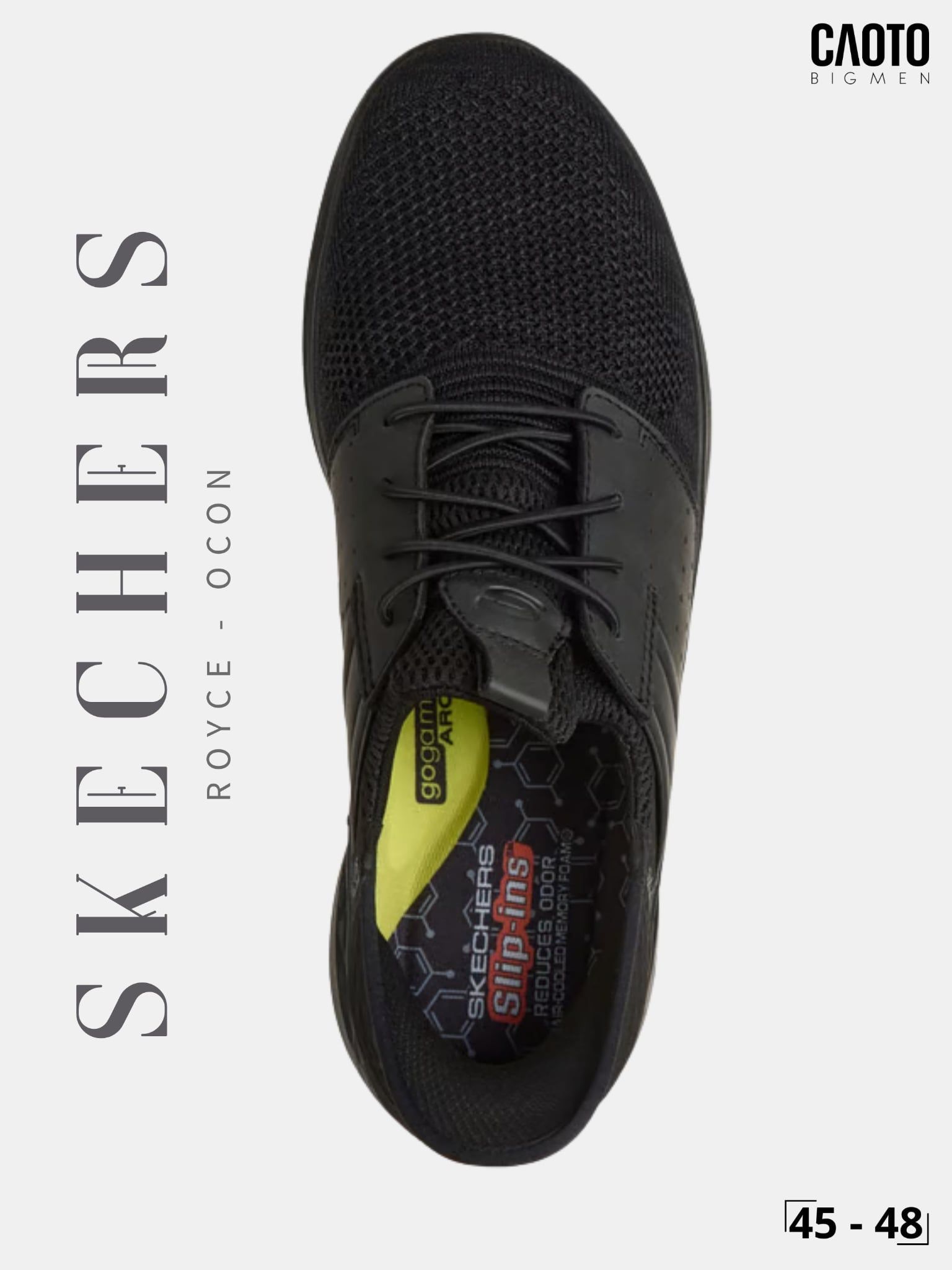  Giày Nam Big Size Skechers Slade Royce Ocon Đen Size 45 - 48 