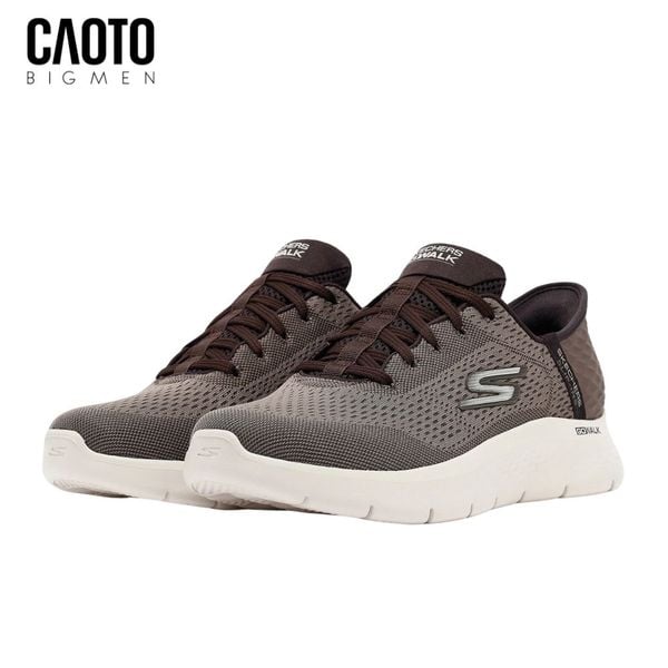  Giày Sneakers Nam Big Size GOwalk Flex – Skechers Brown Slip-In Siêu Nhẹ Size 45–50 