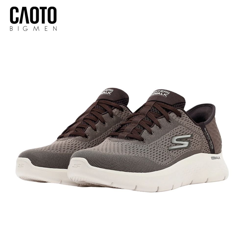  Giày Sneakers Nam Big Size GOwalk Flex – Skechers Brown Slip-In Siêu Nhẹ Size 45–50 